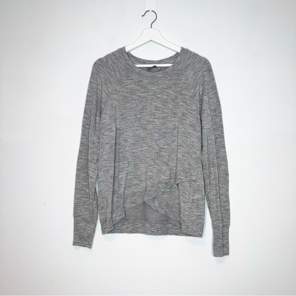 Athleta Gray Crew Neck Modal/spandex Sweater Heather gray medium